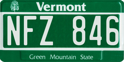 VT license plate NFZ846