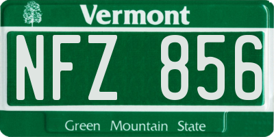 VT license plate NFZ856
