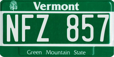 VT license plate NFZ857