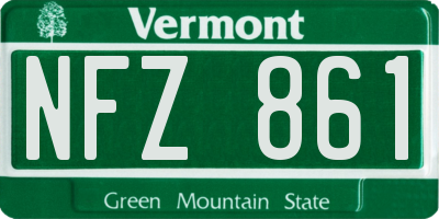 VT license plate NFZ861
