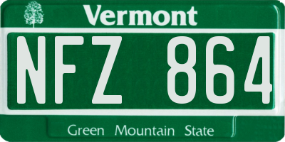 VT license plate NFZ864