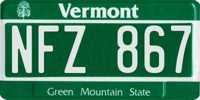 VT license plate NFZ867