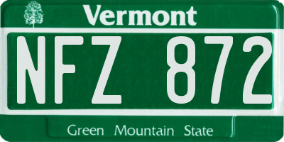 VT license plate NFZ872
