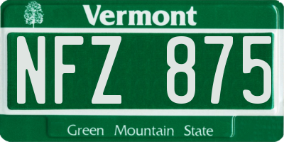 VT license plate NFZ875