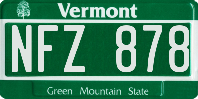 VT license plate NFZ878