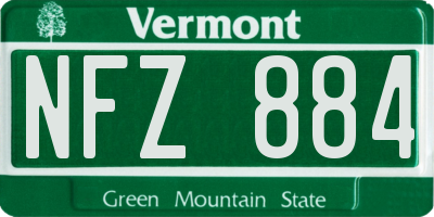 VT license plate NFZ884