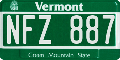 VT license plate NFZ887