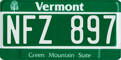VT license plate NFZ897