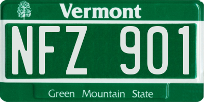 VT license plate NFZ901