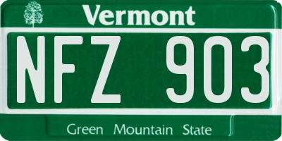 VT license plate NFZ903