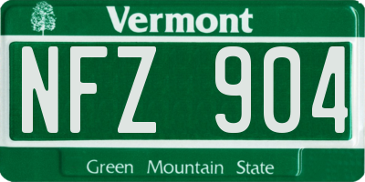 VT license plate NFZ904
