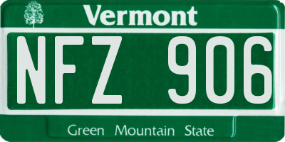 VT license plate NFZ906