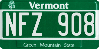 VT license plate NFZ908
