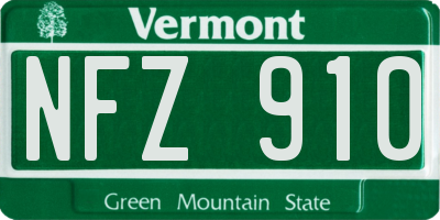 VT license plate NFZ910