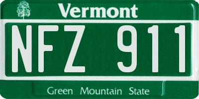 VT license plate NFZ911
