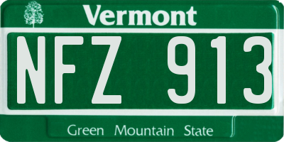 VT license plate NFZ913
