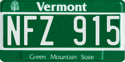 VT license plate NFZ915