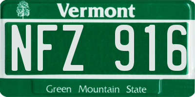 VT license plate NFZ916
