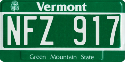VT license plate NFZ917