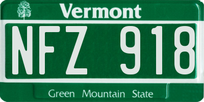 VT license plate NFZ918