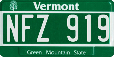 VT license plate NFZ919