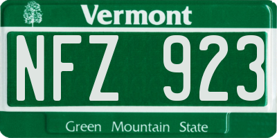 VT license plate NFZ923