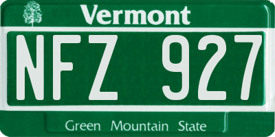 VT license plate NFZ927