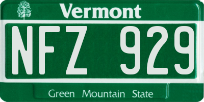 VT license plate NFZ929