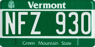 VT license plate NFZ930