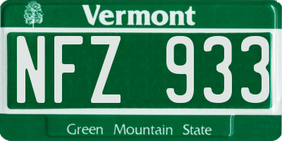 VT license plate NFZ933