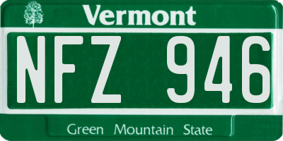VT license plate NFZ946