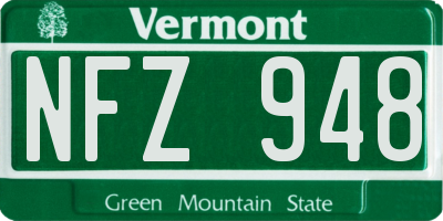 VT license plate NFZ948
