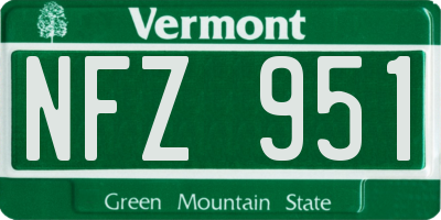 VT license plate NFZ951