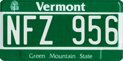 VT license plate NFZ956
