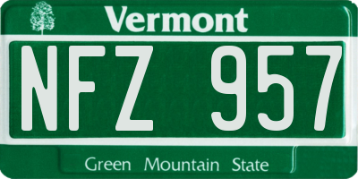 VT license plate NFZ957