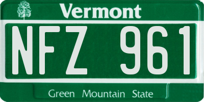 VT license plate NFZ961