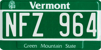 VT license plate NFZ964