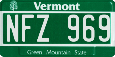 VT license plate NFZ969