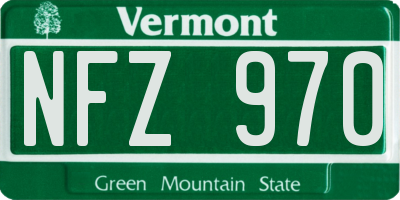VT license plate NFZ970