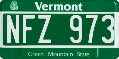 VT license plate NFZ973