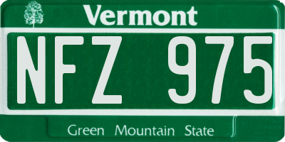 VT license plate NFZ975