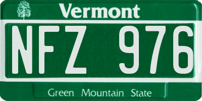 VT license plate NFZ976