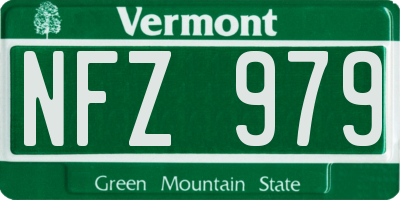 VT license plate NFZ979