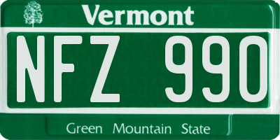 VT license plate NFZ990