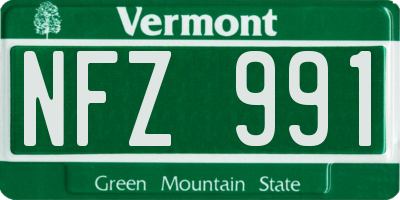 VT license plate NFZ991