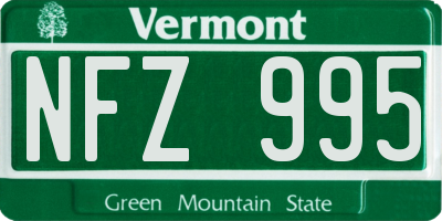 VT license plate NFZ995