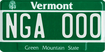 VT license plate NGA000