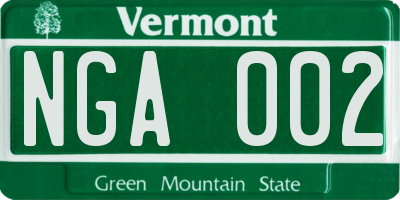 VT license plate NGA002