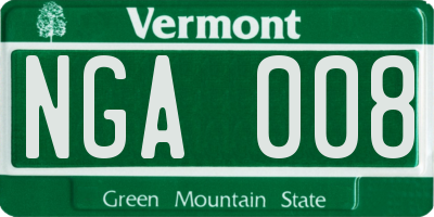 VT license plate NGA008