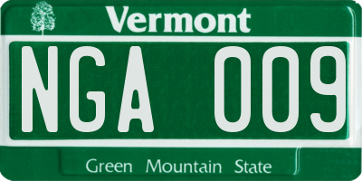 VT license plate NGA009